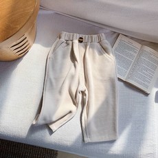 JOYMULTI 兒童單釦燈芯絨鬆緊長褲