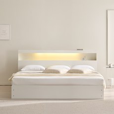 삼익가구 리프네 LED 3단 수납침대 프레임 단품 방문설치, 화이트