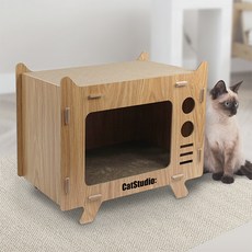 Cat Studio 貓咪躲藏屋 TV屋 JH-3 + 貓薄荷 1g, 單一顏色, 1套