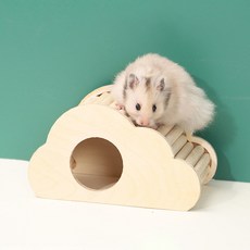 Yoreungae Happy Pet 木製小動物雲朵躲藏屋 單一尺寸, 1個, 混合色
