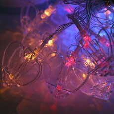 makery LED 照片掛飾燈串 心形夾款 20燈 3公尺 + AA電池 6入, 彩色燈(燈串)