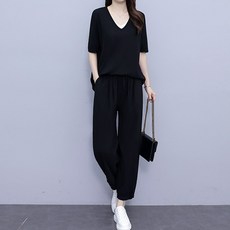 Queenis 女士層次感亮點短袖上下套裝