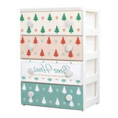보노하우스 루나 XMAS 디자인패턴 서랍장 4단, 메이플트리, 1개