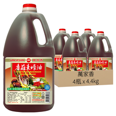 萬家香 香菇素蠔油 以黃豆和小麥釀造 搭配埔里香菇 歐盟進口澱粉與酵母粉 葷素皆宜調味醬 不添加人工調味劑 非基因改造黃豆, 4.4kg, 4瓶