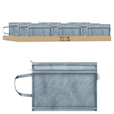 葉子小舖 手提網紗文件袋 資料袋 灰色 A4文件收納 辦公文件整理, 9個