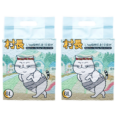 村長 極細抗臭豆腐砂 1.5mm 原味活性碳 6L-快速凝結、強力除臭、可沖馬桶, 2包, 6L