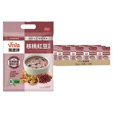 ViVa 萬歲牌 燕麥堅果飲 核桃紅豆口味, 32g, 12袋