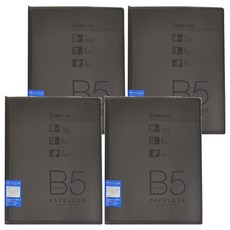 KYOKUTO 26孔薄型3用資料夾 B5, 透明黑, 4本