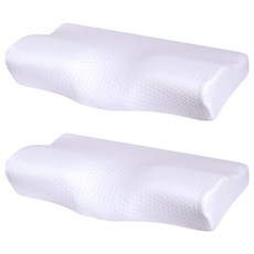 HONDONI 人體工學4D蝶型記憶紓壓枕頭 Z1-W, 天絲白, 2個