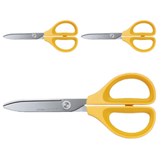 KOKUYO 國譽 SAXA空氣彈力剪 標準輕量, 黃色, 3支