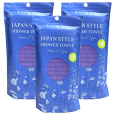 AISEN 素色澡巾 硬, 紫色, 3包, 1個