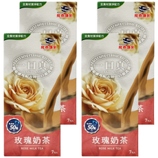 飛燕煉乳 一口真 玫瑰奶茶 Set, 全食材潔淨配方, 12g, 7條, 4盒