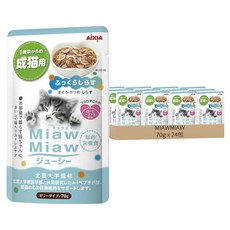 MIAWMIAW 成貓 樂妙喵主食餐包 28號, 鰹魚+吻仔魚, 70g, 24包