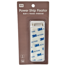 SHIMOYAMA 免鑽釘插槽式電源排插 延長線固定架 10 x 4 x 0.7cm, 1個, 白色