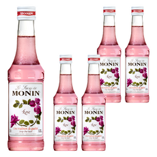 MONIN 莫寧 玫瑰風味糖漿, 法國百年糖漿品牌, 250ml, 5瓶