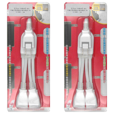 iPlus 保護傘 1對4可轉向安全電源線組/擴充插座 PU-2040, 0.32m, 白色, 2組