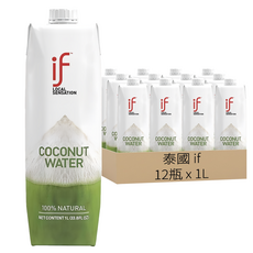 if 100% 椰子汁 天然, 1L, 12瓶