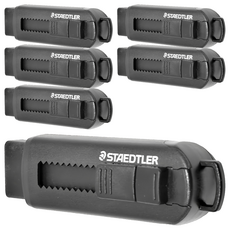 STAEDTLER 施德樓 橡皮擦 黑殼黑芯 伸縮橡皮擦 清潔擦拭 學生辦公必備, 6個