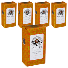 ACE TEA 蘋果肉桂茶 立體茶包 15包 - 濃郁肉桂香氣, 微酸蘋果, 天然大片茶葉, 5盒