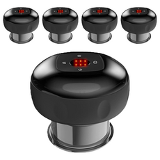 喵汪森林 智能真空拔罐器 充電款 6檔 紅光加熱 刮痧走罐 全身適用, 5個