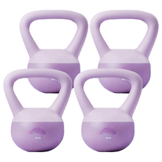 FOSO 壺鈴小啞鈴,紫色,4kg,4個 - 居家健身肌力訓練必備