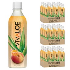VIVALOE 纖薈 蜜桃蘆薈綜合果汁飲料 寶特瓶, 500ml, 36瓶