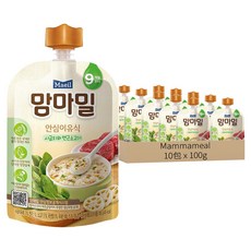 Mammameal 寶寶粥 9個月以上, 菠菜+蓮藕牛肉口味, 100g, 10包