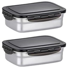 小麥購物 304不銹鋼保險盒 長方形 L1281 350ml, 1個容器 + 1個蓋子, 2組