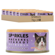 SPARKLES 超級SP 無膠貓咪主食罐, 鯖魚 + 紅蘿蔔, 70g, 24罐
