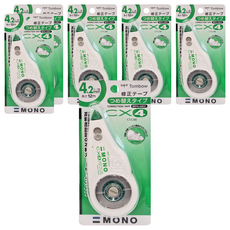 Tombow 蜻蜓牌 MONO CT-CX4 修正帶, 4.2mm x 12m, 可替換, 6個, 綠色