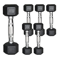 三次方 六角包膠啞鈴 fb007-0, 2.5kg, 6個