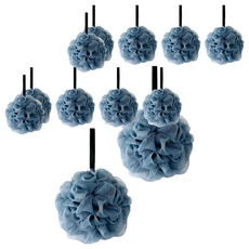 沐浴球, PE材質, 51g, 柔軟親膚, 方便懸掛, 深藍色, 6個, 2組