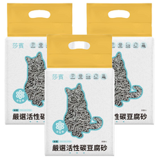 earth rated 莎賓 嚴選活性碳豆腐砂, 6L, 2.5kg, 3包, 自然豆香味