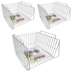 騰宇 斜口置物籃, 大, 3個, 白色