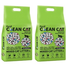 Purré Clean Cat 乾淨貓混合貓砂 6L, 2包, 綠茶