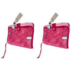 Snoozebaby 寶寶濕紙巾行動收納袋/ 菊化粉, 100%棉, 收納外用寶寶濕紙巾, 可搭配推車使用, 紅色, 2個