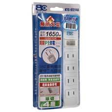 BC 博銓 旋轉插頭 單切二孔四座延長用電源線組 1.5M/5R 台灣製造 過載自動斷電 耐熱防火, 1.5m, 白色, 1條