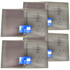 KyOKUTO 20孔薄型3用資料夾 A5, 透明黑, 4個