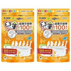 minono 米諾諾 兒童細滑牙線棒, 6.5cm, 100支, 2包