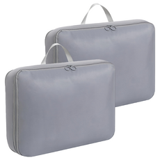 羽絨衣物壓縮收納包 2個 灰色 - 衣物收納好幫手 節省空間, 中(40 x 30 x 10cm)