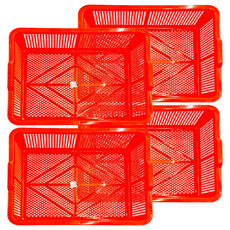 震嶸塑膠 650 公文林 收納籃 聚丙烯 (P.P.)材質, 60 x 48 x 14cm, 紅色, 4個