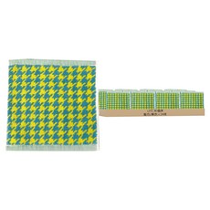 LIFE 來福牌 極致千鳥格緹花方巾, 藍色/黃色, 24條