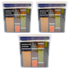 OXO POP 長方按壓保鮮盒, 3個, 1個容器 + 1個蓋子