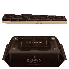 BROWN Vip Gold Brown 低敏濕紙巾 掀蓋式, 70張, 10包