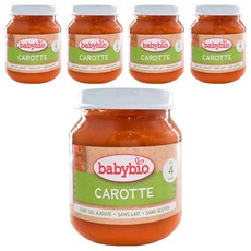 babybio 生機鮮蔬泥 紅蘿蔔蔬菜, 130g, 5罐
