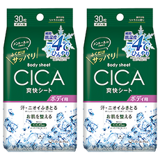 綠cica)日本life-do.plus超爽快身體用濕紙巾積雪草薄荷柑橘香30枚, 2入, 30張