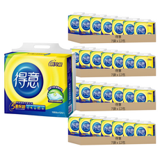 得意 連續抽取式花紋衛生紙 100張 - 柔軟舒適 原生紙漿 大容量, 12包, 28袋