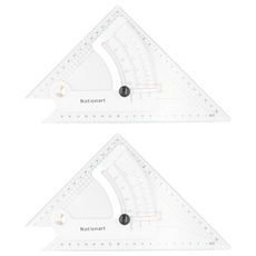 Nationart 方眼勾配定規三角板 8吋 T05-S08 20cm, 單一顏色, 2個