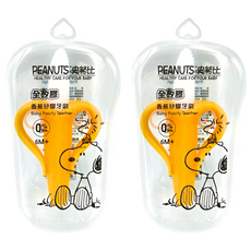 PEANUTS 史努比 027矽膠牙刷 EH235, 香蕉, 1入, 2支