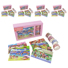 Miravivi 紙膠帶禮盒 櫻桃小丸子套裝, 和紙膠帶x4, 和紙貼紙x9, 寬2.5cm/1.8cm, 長度約500cm, 櫻桃小丸子, 5盒